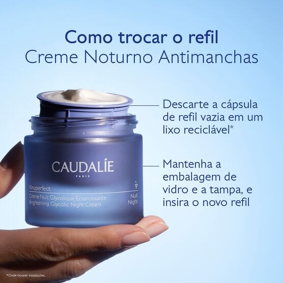 Creme Noturno Caudalie com &Aacute;cido Glic&oacute;lico Vinoperfect